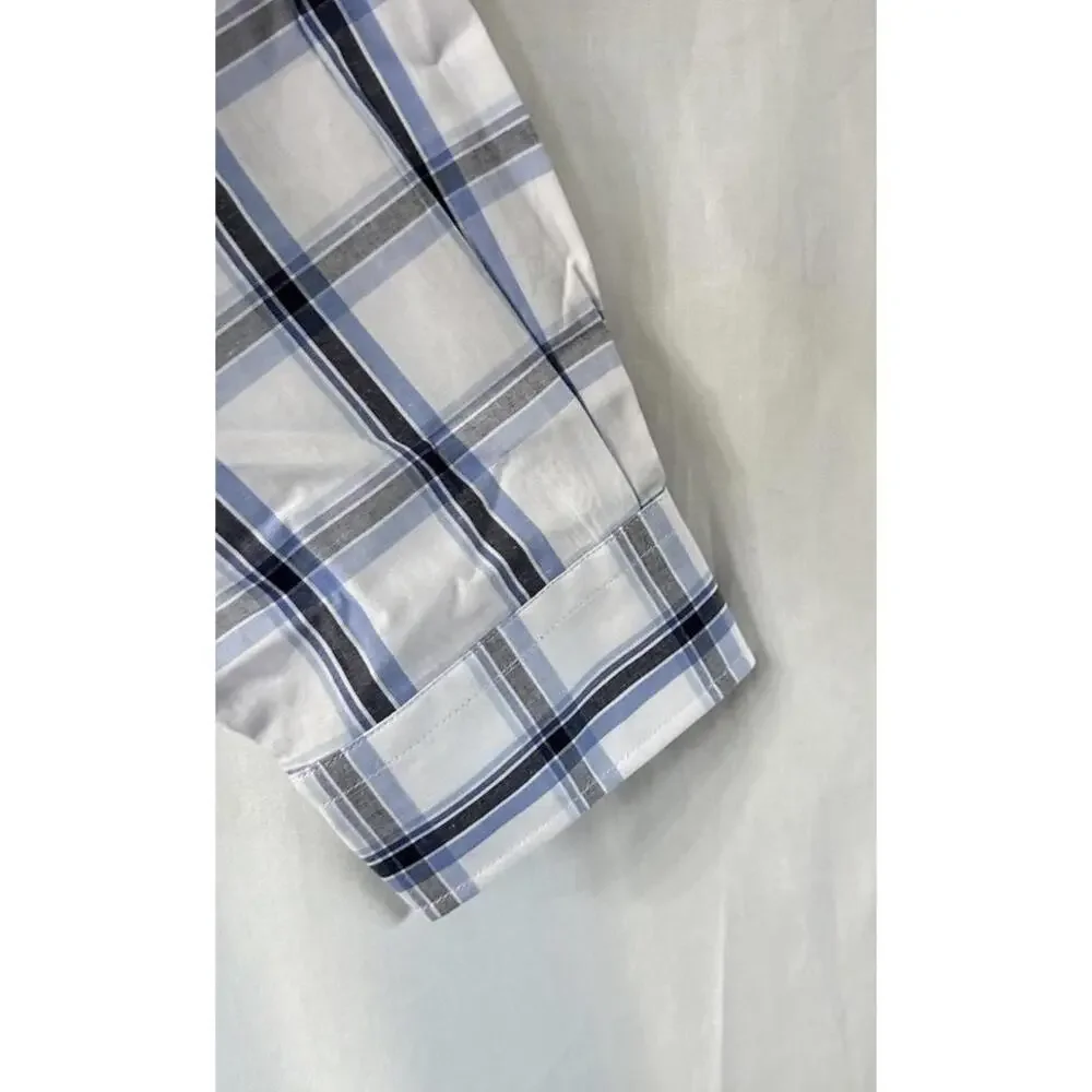 NWT Giovanni‎ Galli Mens Long Sleeve Button Plaid Shirt Size XL